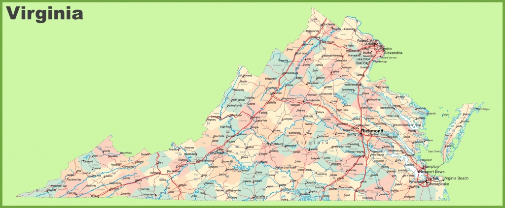 Road Map Of Virginia With Cities - Virginia State Map Printable