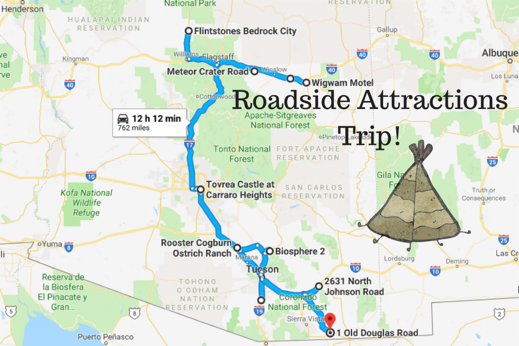Road Trip To The 10 Weirdest Roadside Attractions In Arizona - Roadside Attractions Texas Map
