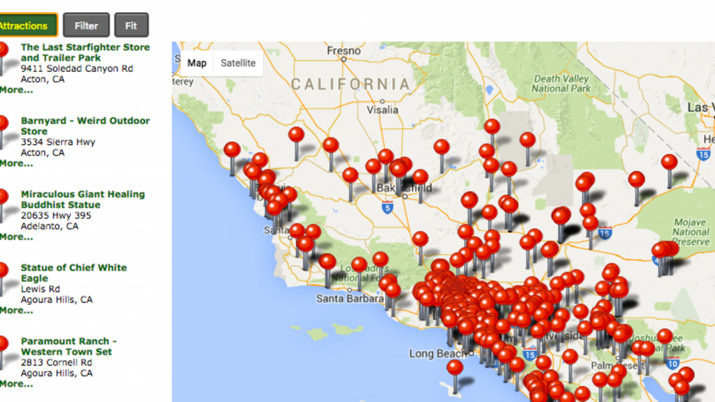 Roadside America Maps Out Attractions In Every State - California Roadside Attractions Map