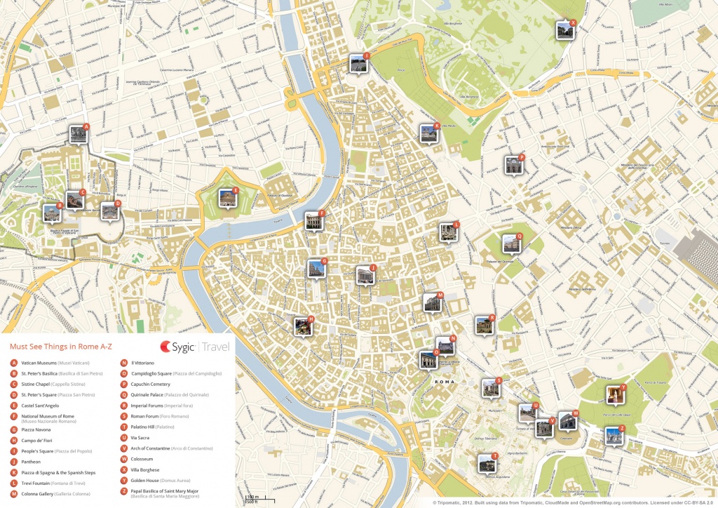 Rome Printable Tourist Map | Sygic Travel - Printable Map Of Rome