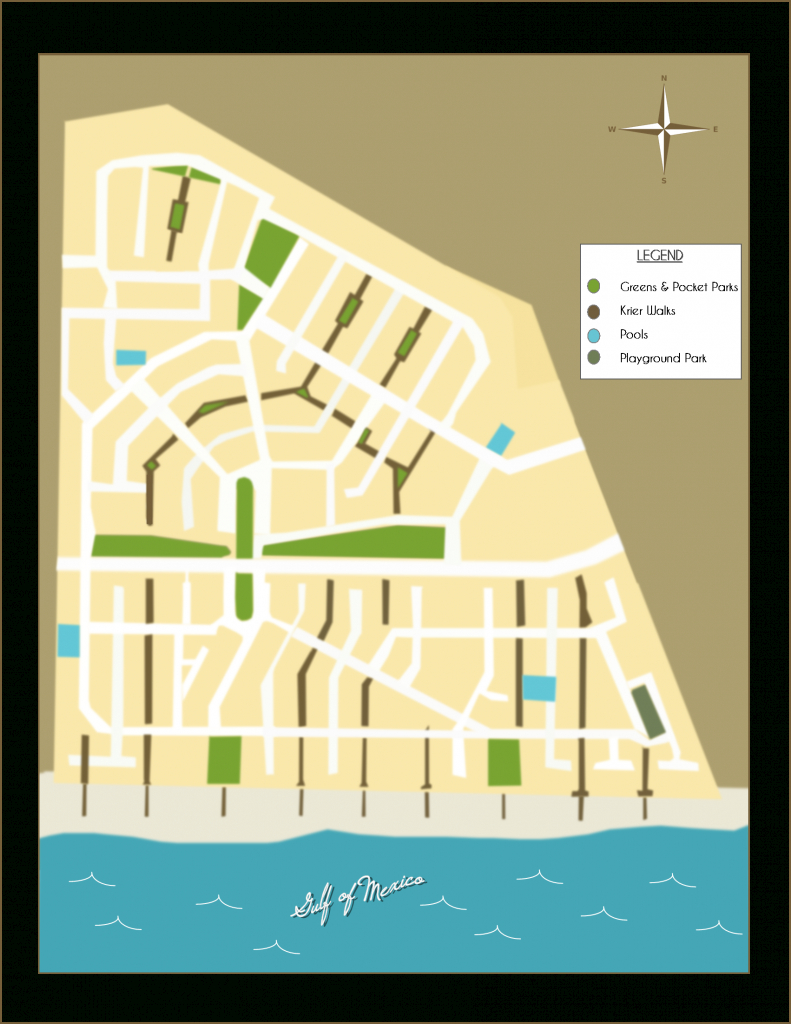 Rosemary Beach Florida - Neighborhood Parks And “Krier” Walks - Alys Beach Florida Map