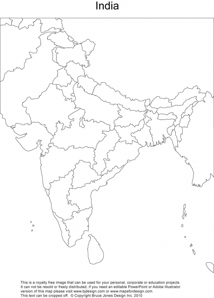 Royalty Free Printable Blank India Map With Administrative India Outline Map A4 Size Printable 