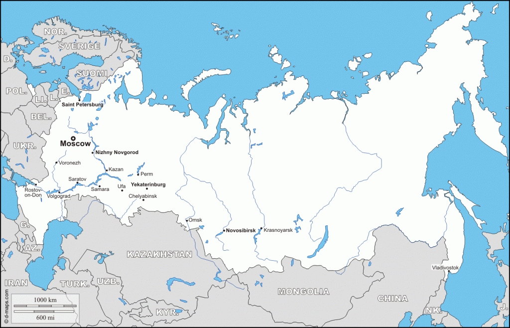 Russia : Free Map, Free Blank Map, Free Outline Map, Free Base Map - Russia Map Outline Printable