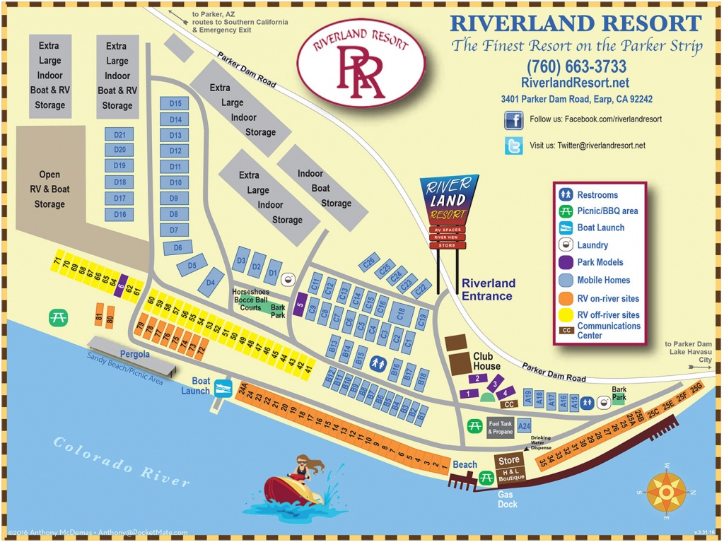 Rv And Bungalow Resort In Earp, Ca On Colorado River - Riverland Resort - Earp California Map