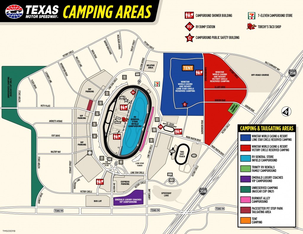 Rv General Store Infield Campground - Texas Motor Speedway Track Map