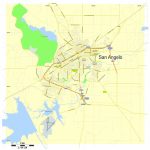 San Angelo, Texas, Us, Free Vector Map Adobe Illustrator   Street Map Of San Angelo Texas