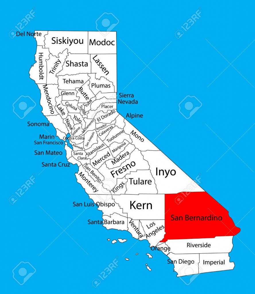 San Bernardino County (California, United States Of America - Map Of San Bernardino County California