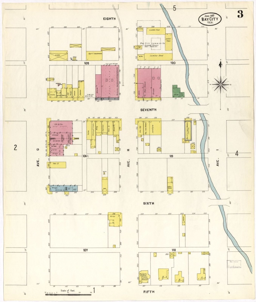 Sanborn Fire Insurance Map From Bay City, Matagorda County, Texas - Map Of Matagorda County Texas