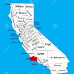 Santa Barbara County (California, United States Of America) Vector   Santa Barbara California Map