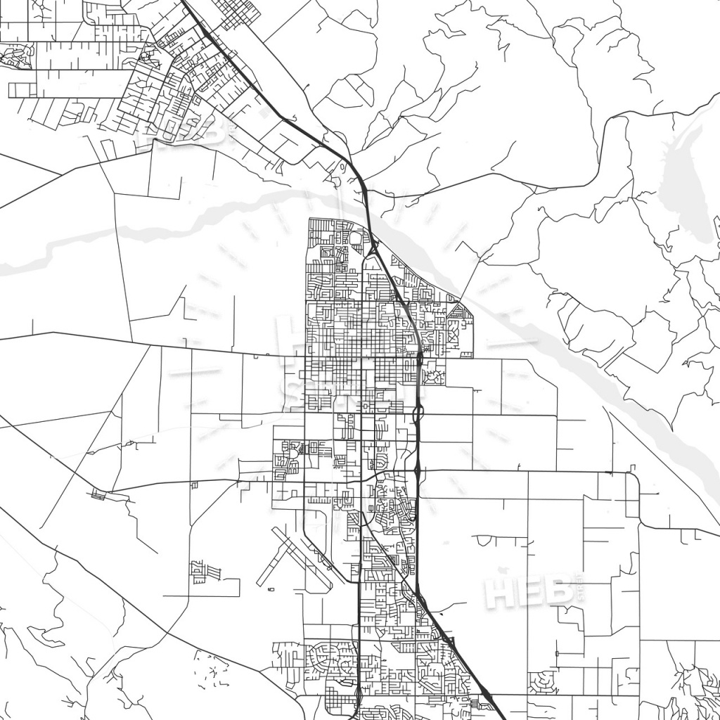 Santa Maria, California - Area Map - Light | Hebstreits Sketches - Santa Maria California Map