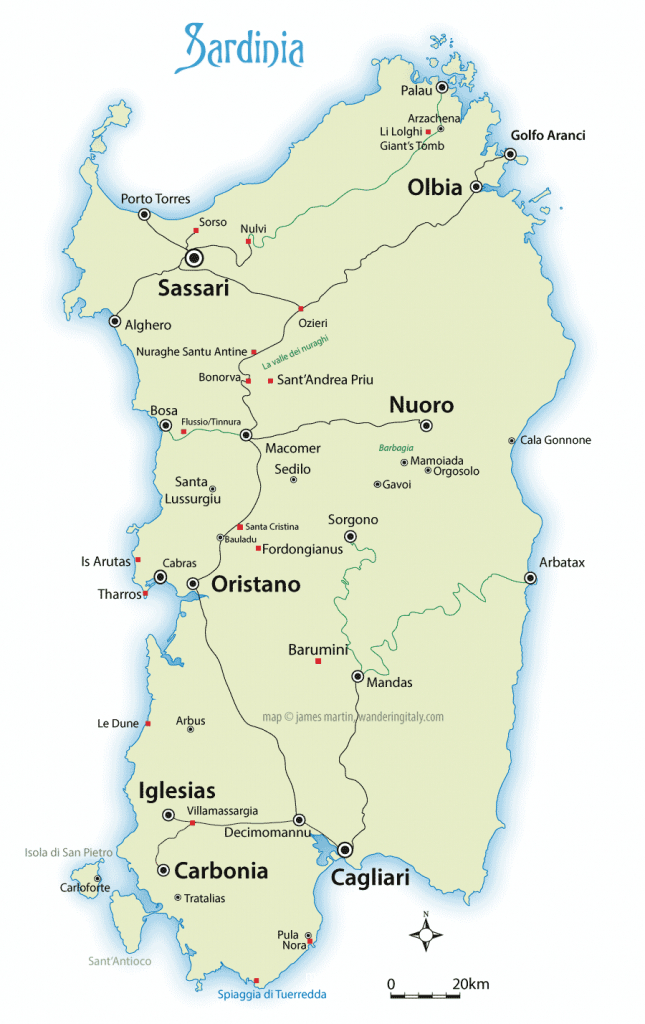 sardinia tourist map
