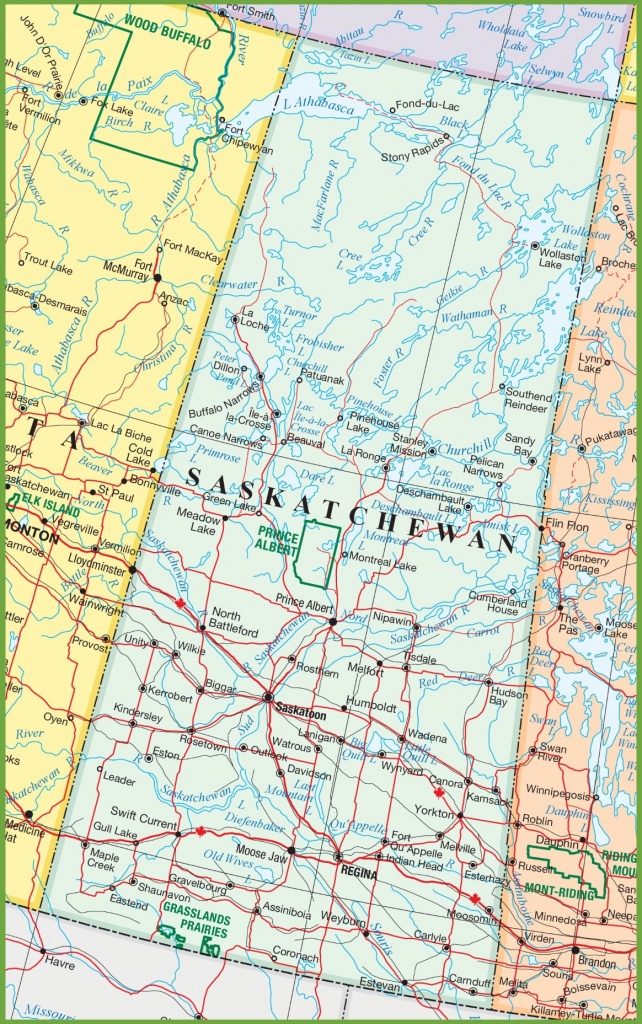 Saskatchewan Road Map - Printable Map Of Saskatchewan