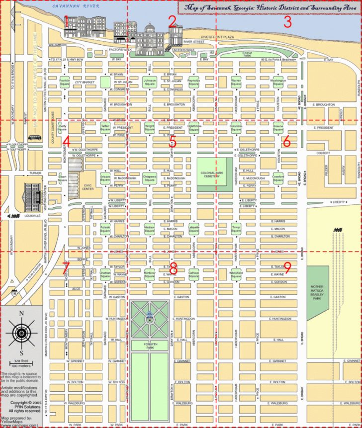 Printable Map Of Savannah Ga Historic District