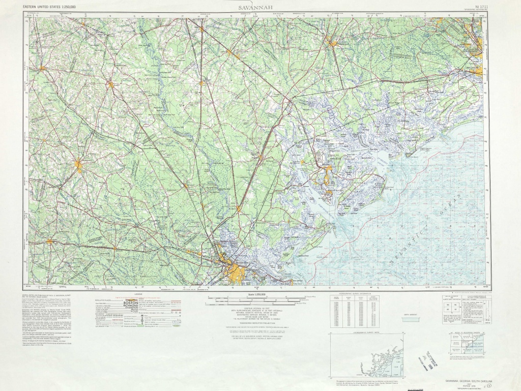 Savannah Topographic Maps, Sc, Ga - Usgs Topo Quad 32080A1 At 1 - Printable Map Of Savannah Ga