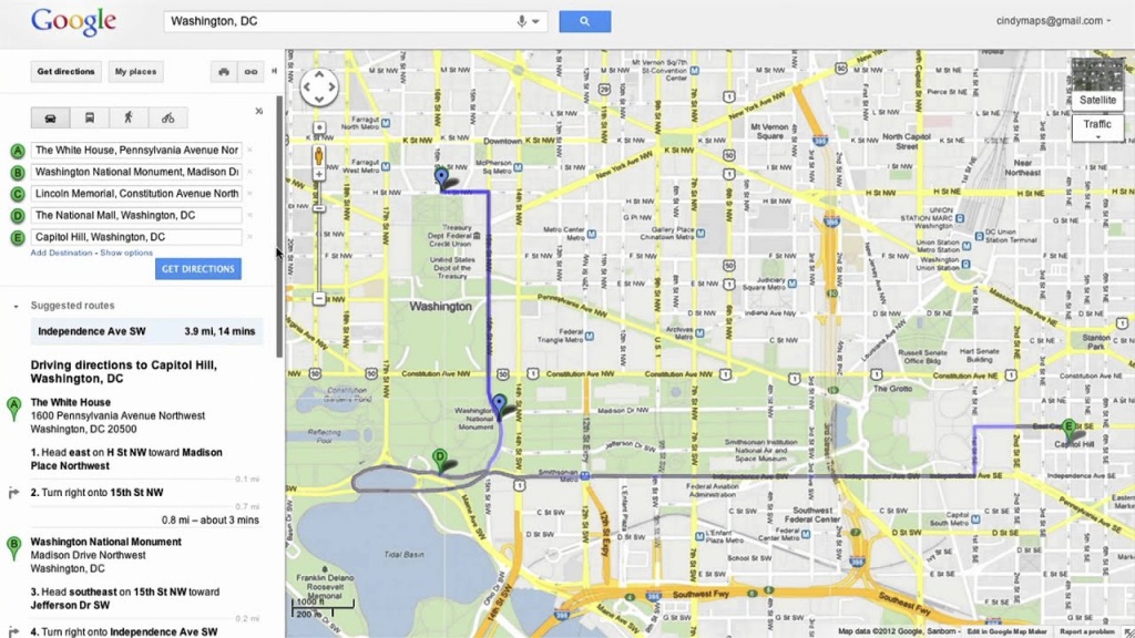 Saving Directions In Google Maps - Youtube - Free Printable Maps Driving Directions