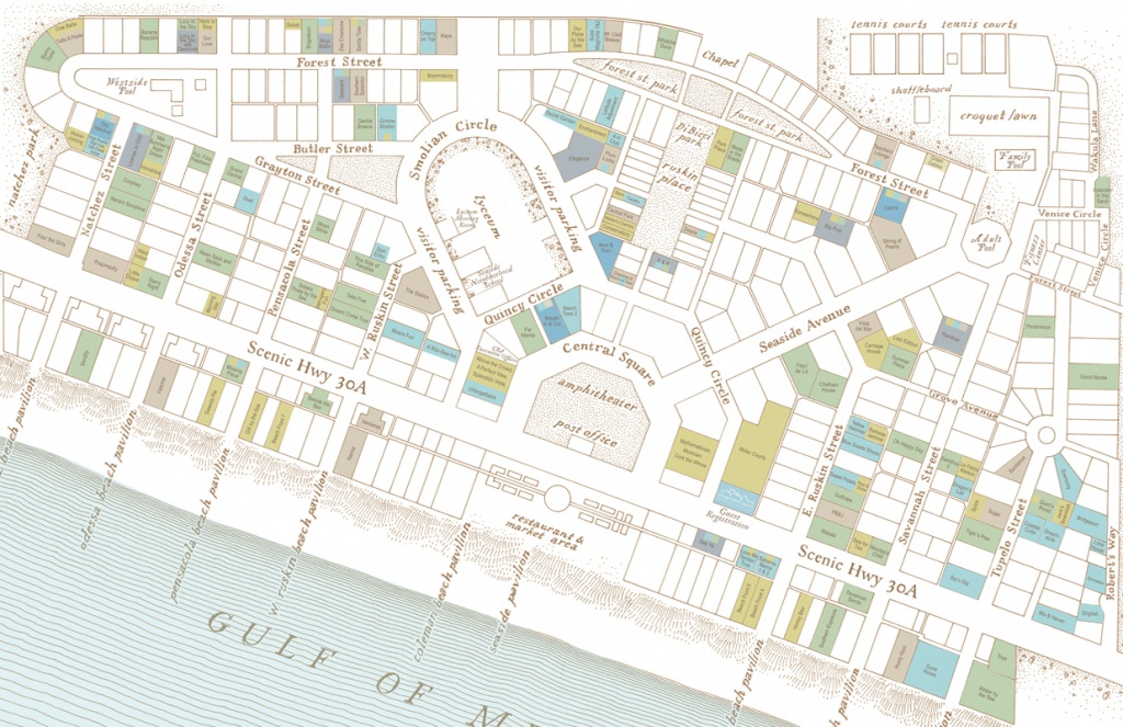Seaside At 30, Midwest New Urbanism And Cnu21 - Nextstl - Seaside Florida Town Map