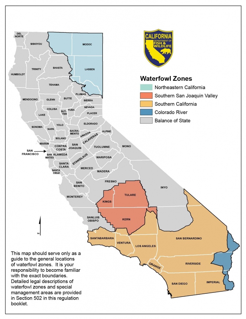 Season Dates And Bag Limits – California Waterfowl Association - California Deer Zone Map