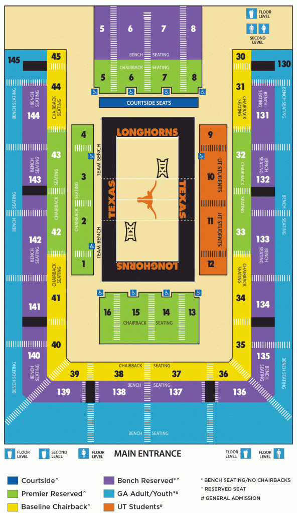 Seating Diagrams - University Of Texas Athletics - Texas Longhorn Stadium Seating Map