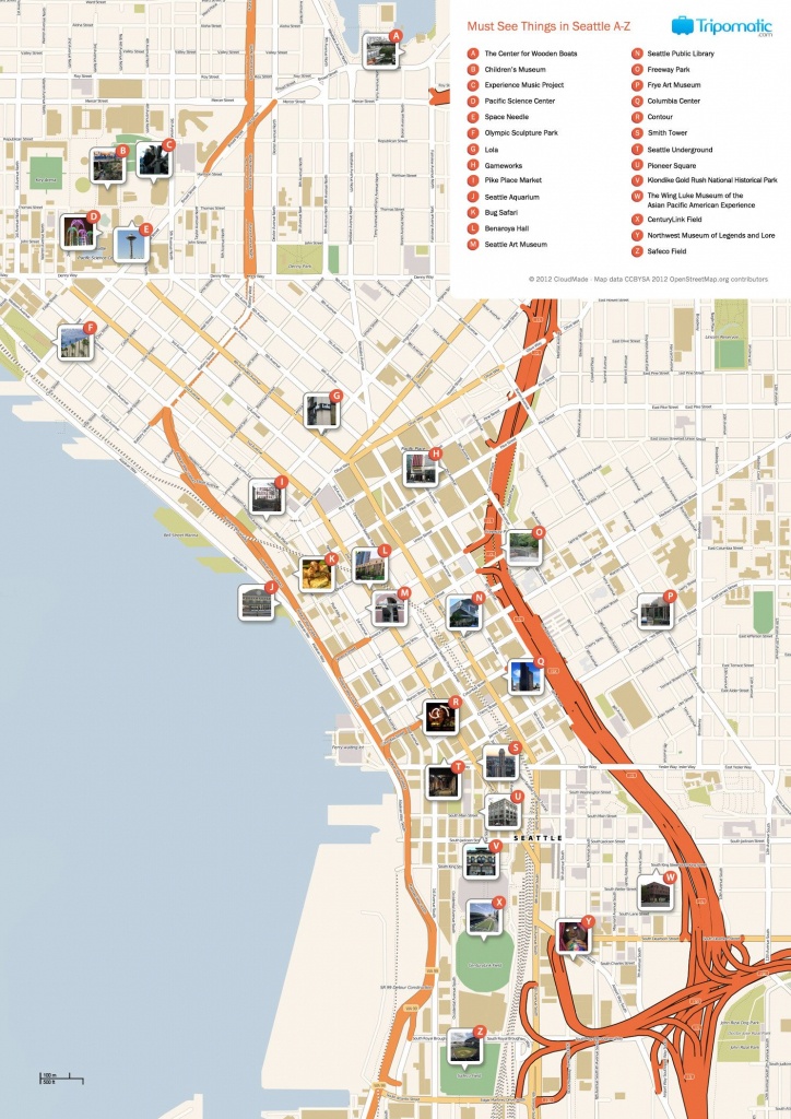 Seattle Printable Tourist Map | Free Tourist Maps ✈ | Seattle - San Diego Attractions Map Printable