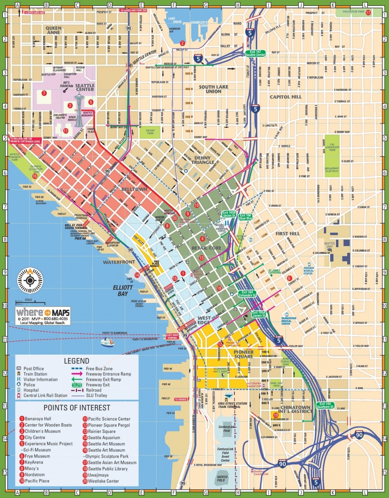 Seattle Tourist Map - Printable Map Of Seattle Area