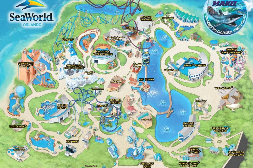 Seaworld, Orlando - Themed, Water Amusement Park - Florida Sea World Map