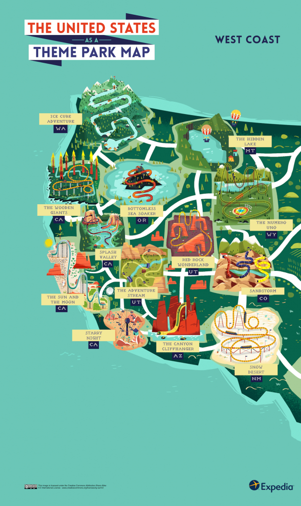 See The Usa As An Outdoor Theme Park With This Colourful Map - Southern California Amusement Parks Map