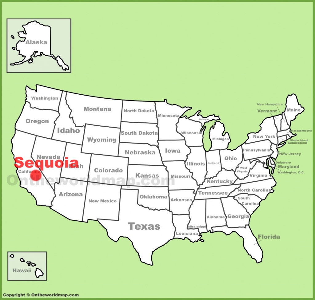 Sequoia National Park Maps | Usa | Maps Of Sequoia National Park - Sequoias In California Map
