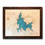 Shaver Lake, Ca 3 D Nautical Wood Map, 16" X 20"   Shaver Lake California Map
