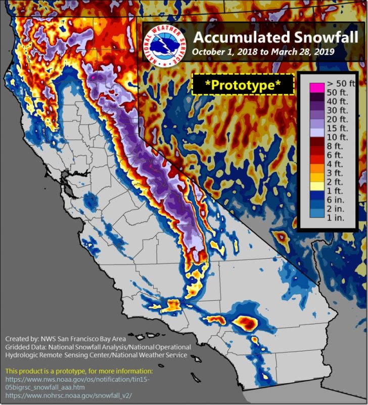 California Snowpack Map