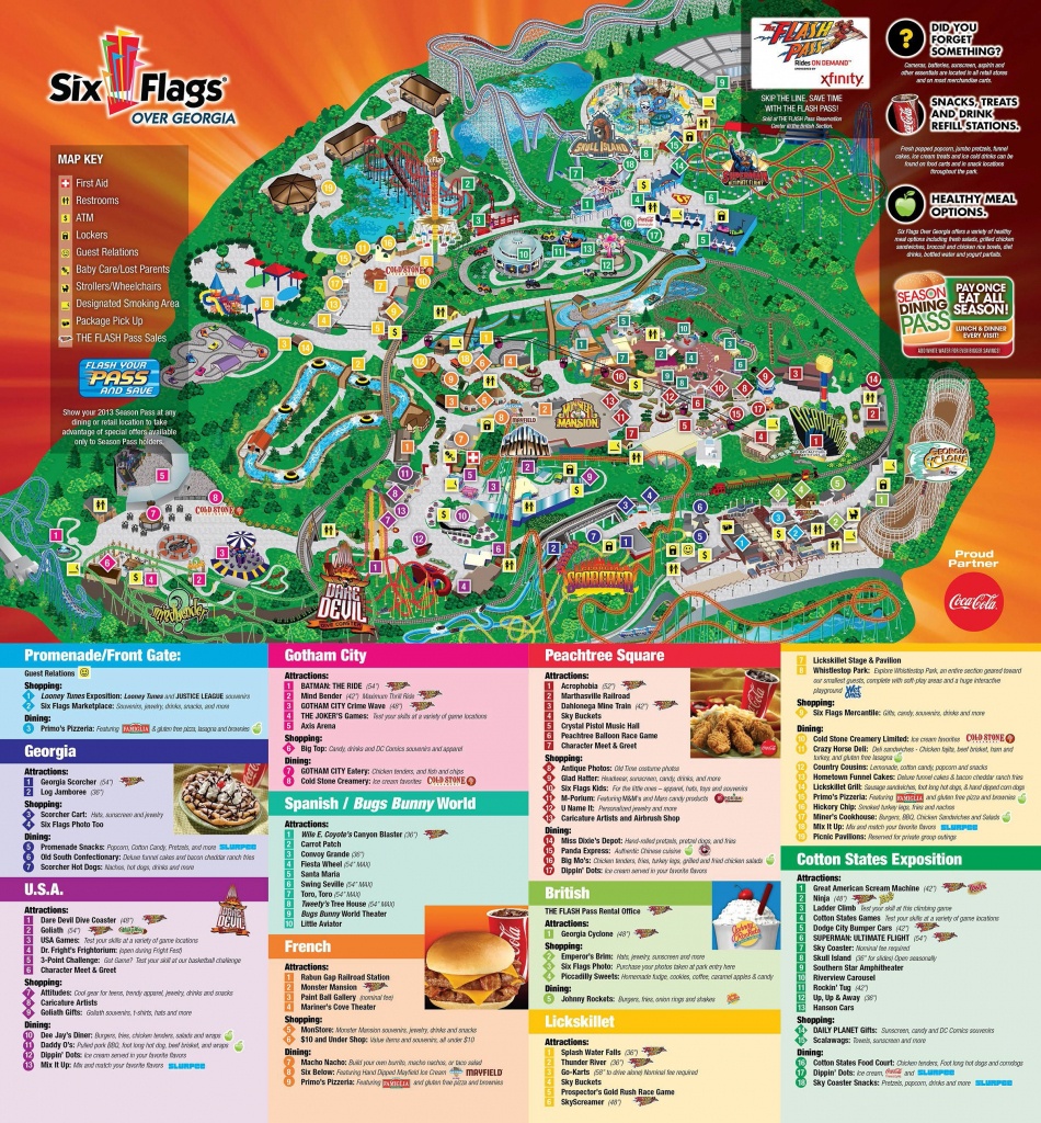 Six Flags Over Georgia | Favorite Places In 2019 | Theme Park Map - Printable Six Flags Over Georgia Map