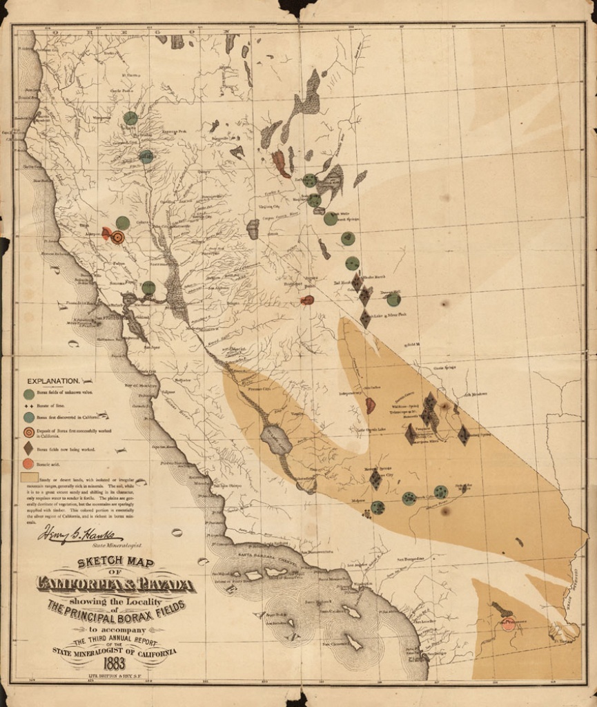 Sketch Map Of California &amp;amp; Nevas Showing The Locality Of The - Show Map Of California