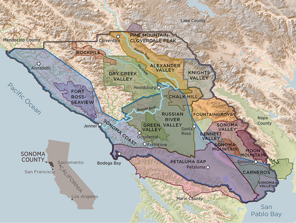 Sonoma County Terroir | A Guide To Sonoma County&amp;#039;s 17 Avas - California Wine Ava Map
