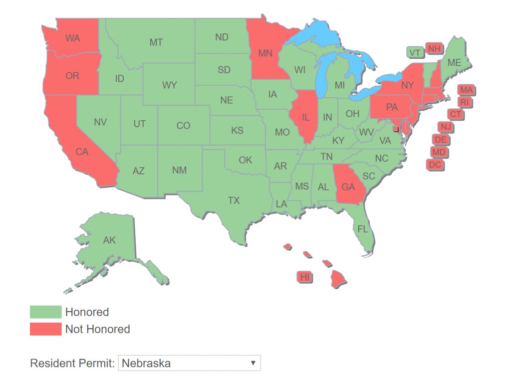 Handgun Reciprocity Map Printable