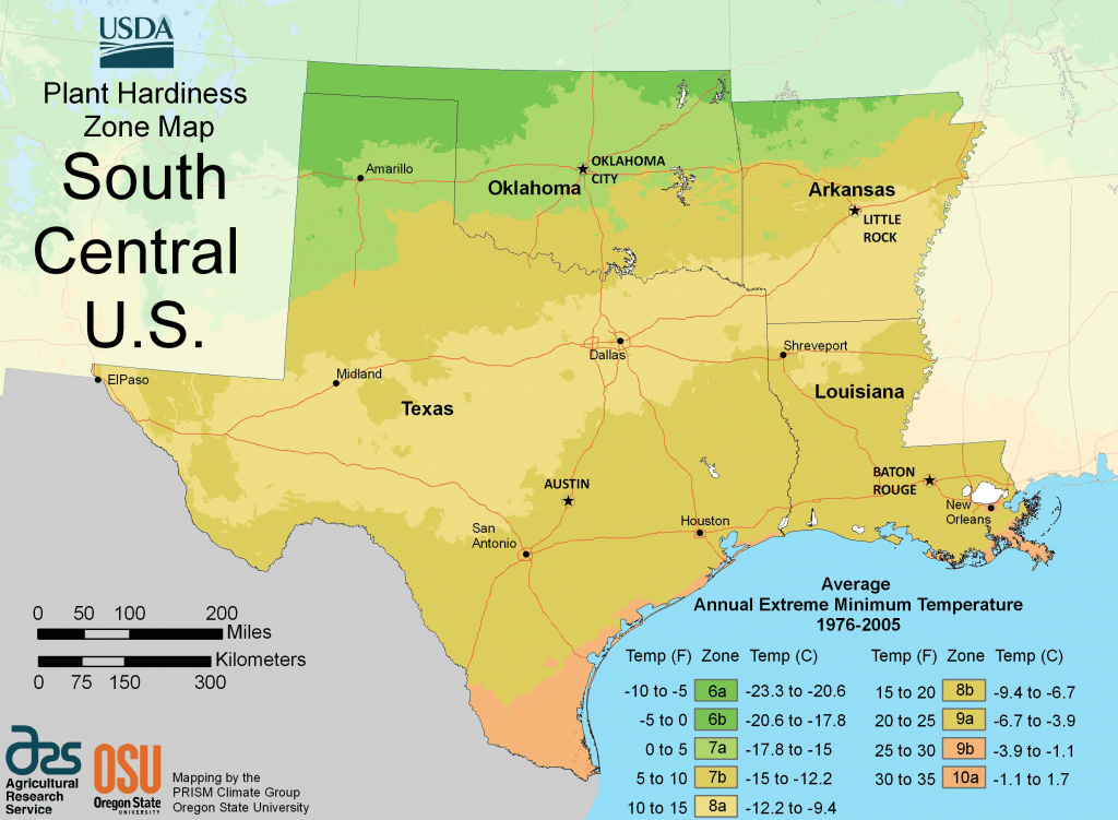 South Central Us Plant Hardiness Zone Map • Mapsof - Texas Hardiness Zone Map