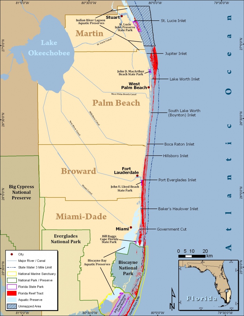 South Florida Reef Tract Map - Gold Coast Scuba Divers (954) 616 - Florida Dive Sites Map