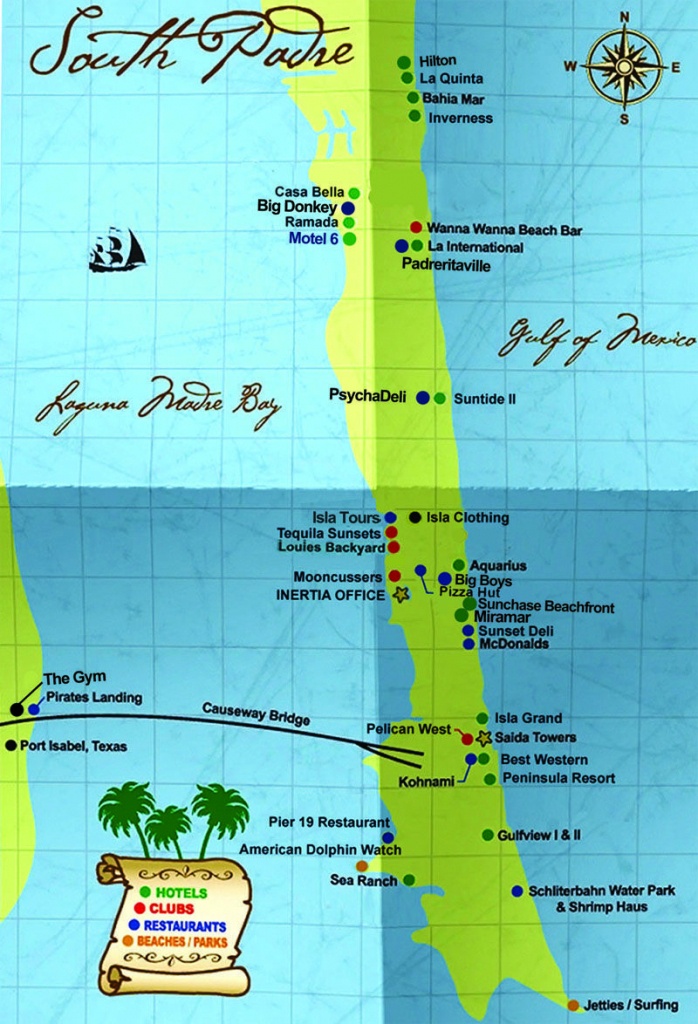 South Padre Island Map | South Padre Island Hotels South Padre - Padre Island Texas Map