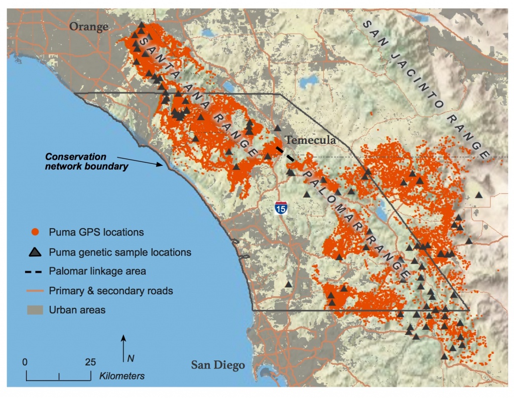 Southern California Mountain Lions&amp;#039; Genetic Connectivity Dangerously - Winston California Map