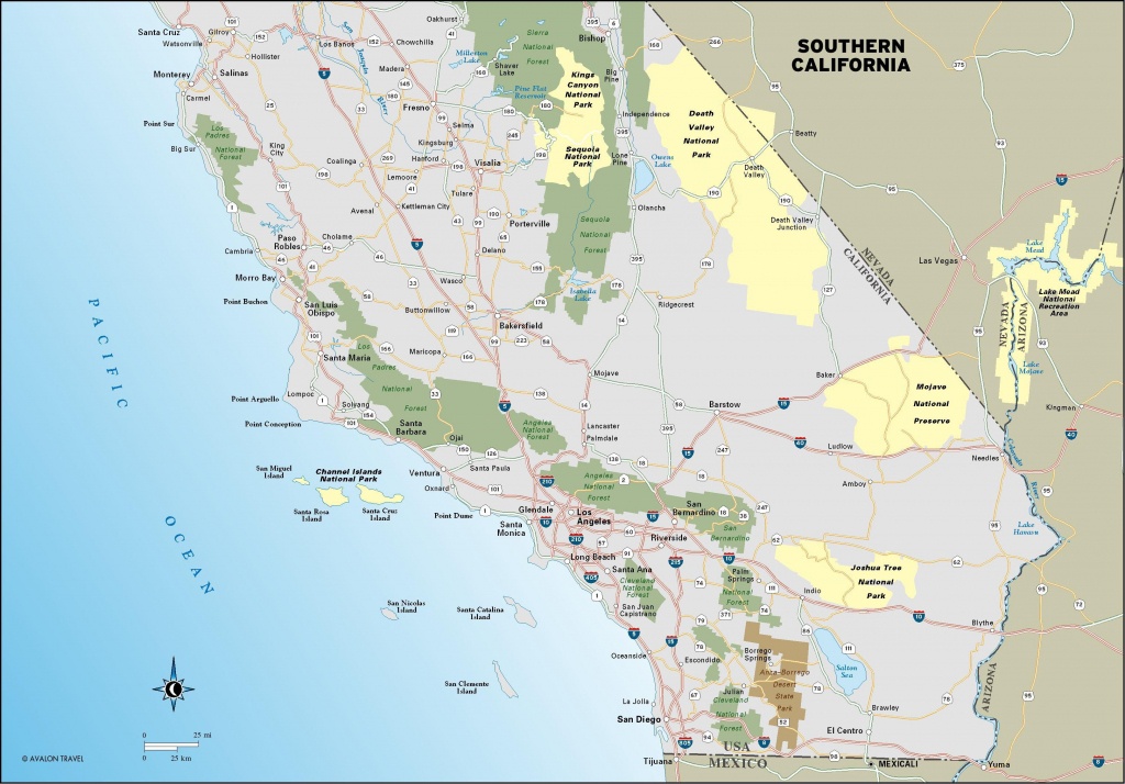 Southern California&amp;#039;s Main Road, The Interstate 5 And Route 58 - Printable Map Of California Coast