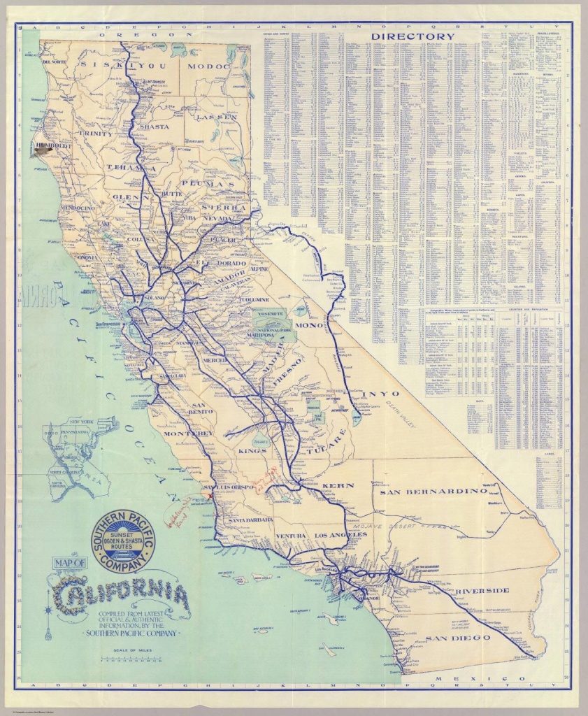 Southern Pacific Company Map Of California And It's Old Railroad - California Railroad Map