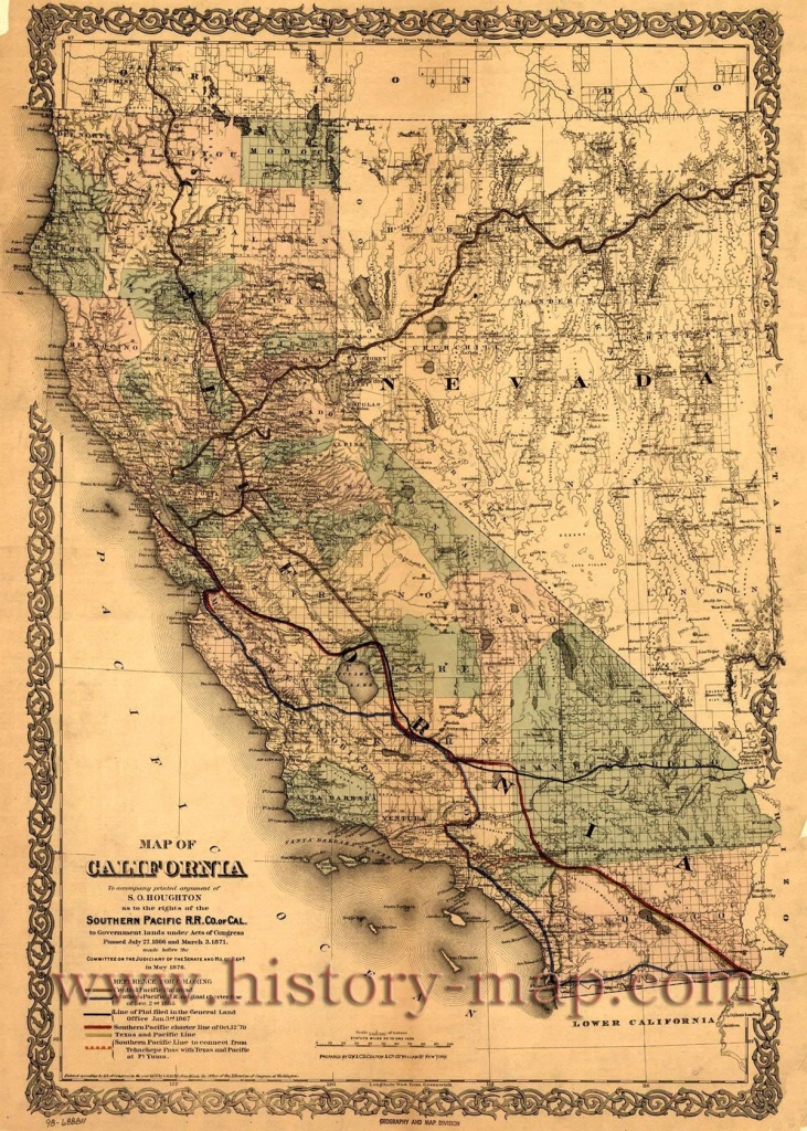Southern Pacific Railroad Map Of California And Surrounding States - Old Maps Of Southern California
