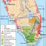 Southern Third Of The Florida Peninsula, Showing The Area Managed   Map Of Florida Showing The Everglades