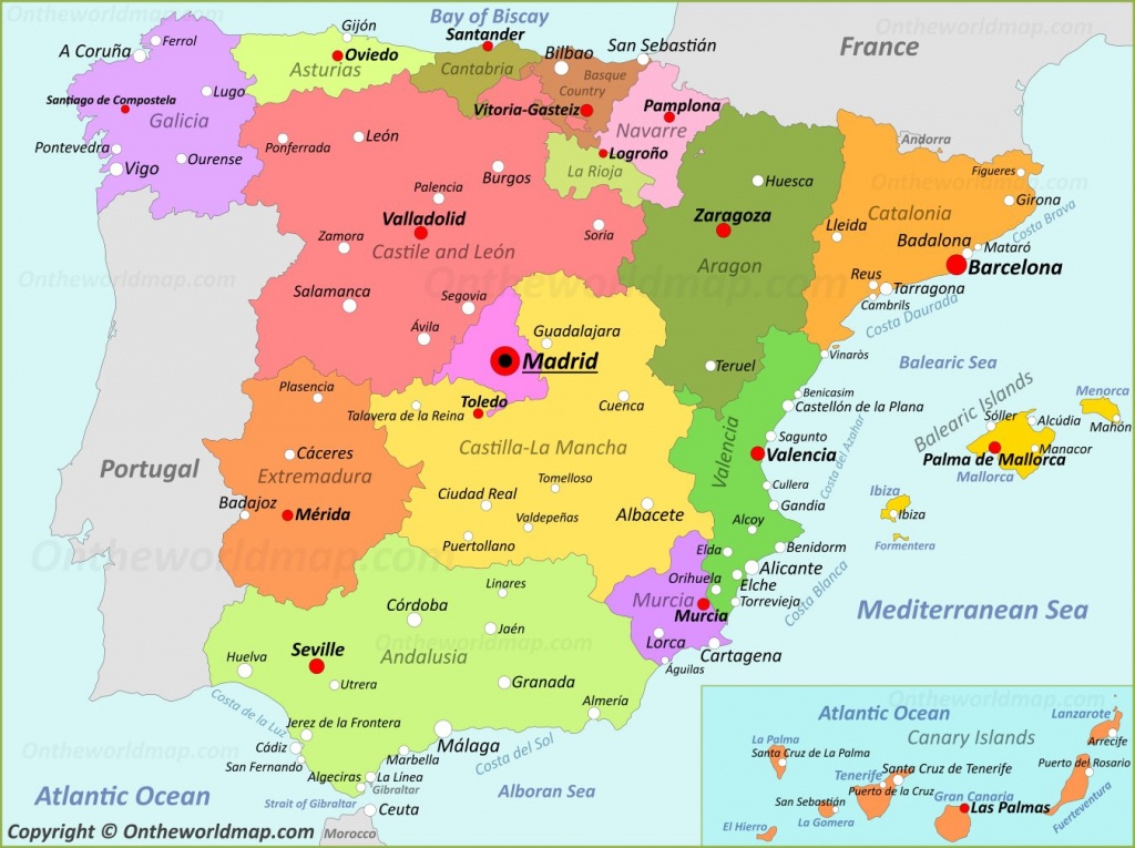 Spain Maps | Maps Of Spain - Printable Map Of Spain With Cities