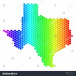 Spectrum Hexagonal Texas Map Vector Geographic Stock Vector (Royalty   Geographic Id Map Texas