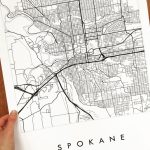 Spokane City Lines Map: Print — Turn Of The Centuries   Downtown Spokane Map Printable