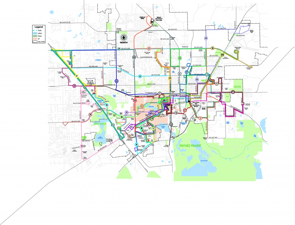 Spring 2018 (Weekday Routes Map) - Go-Rts - Map Of Gainesville Florida Area