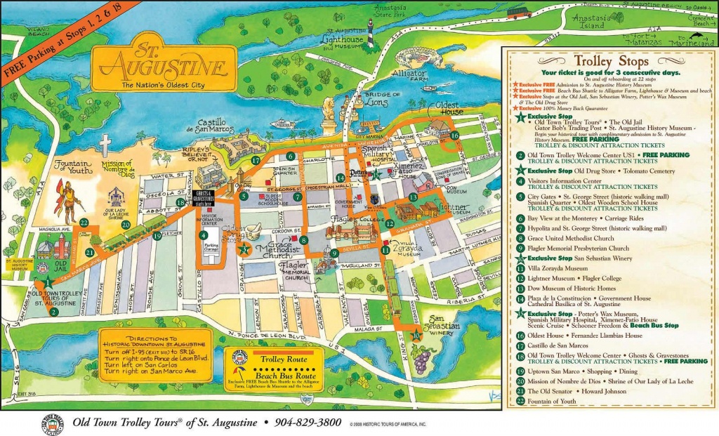 St Augustine Fl | Click To View The Full Size Image. Courtesy Of - St Augustine Florida Map Of Attractions