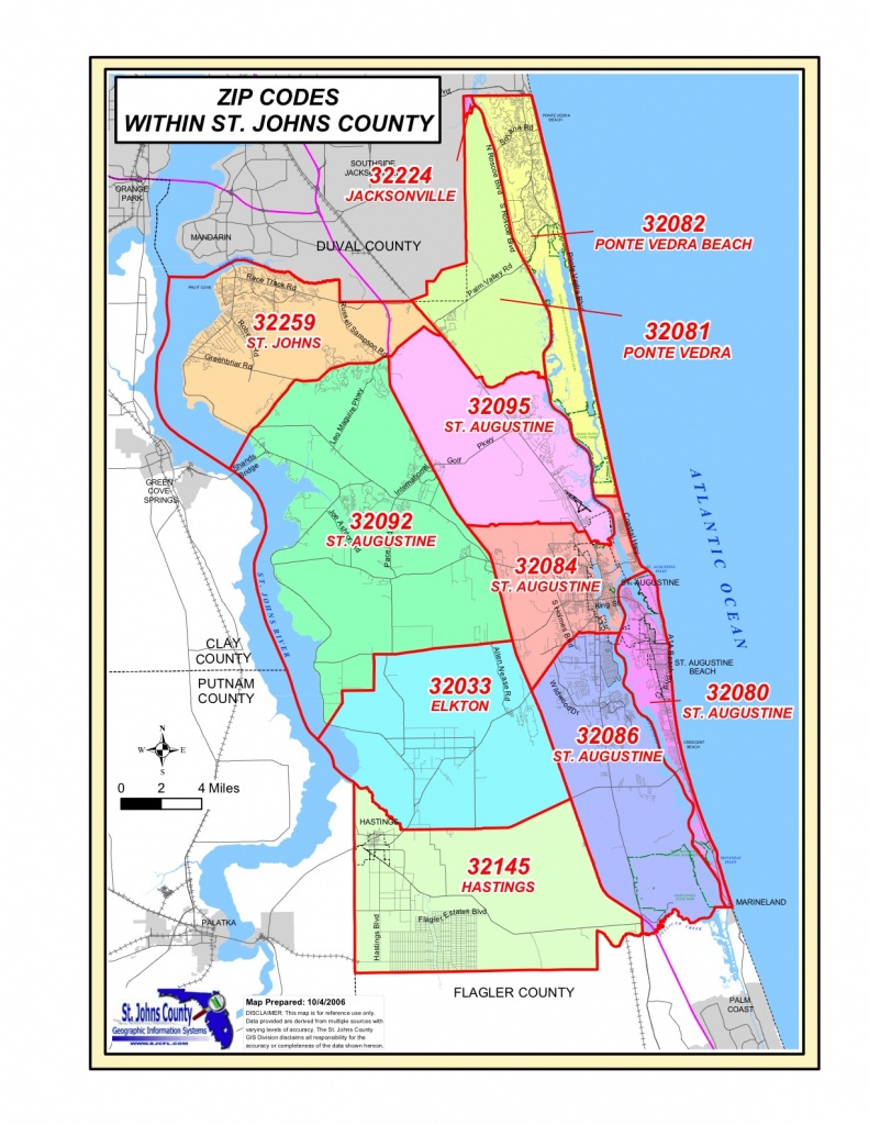 St Augustine Fl Zip Code Map | Danielrossi - Where Is St Augustine Florida On The Map