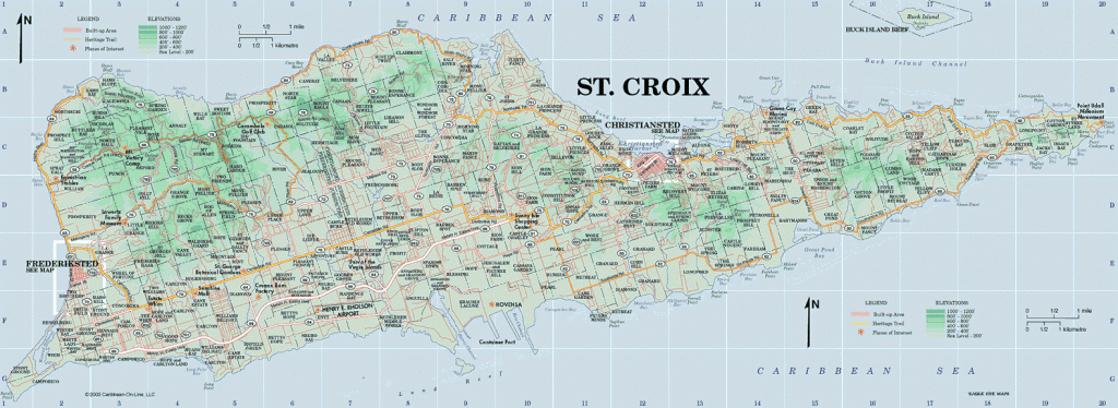 St. Croix Map From Virgin-Islands-On-Line - Printable Map Of St Croix