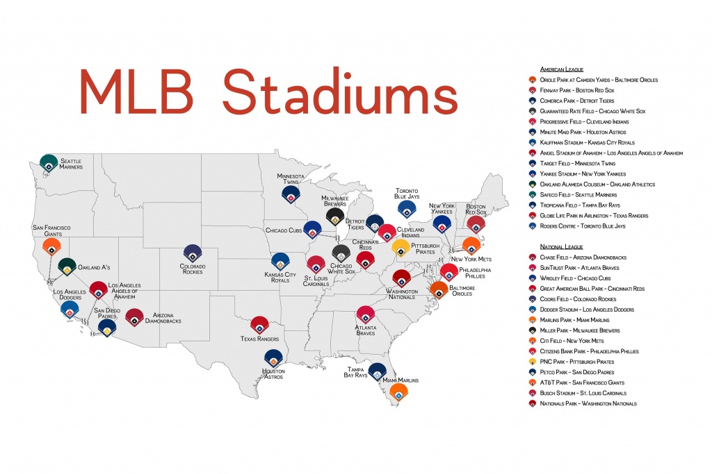 Stadium Map Stadium Checklist Baseball Stadiums Map Mlb | Ballpark - Printable Map Of Mlb Stadiums