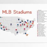 Stadium Map Stadium Checklist Baseball Stadiums Map Mlb | Etsy   Printable Map Of Mlb Stadiums